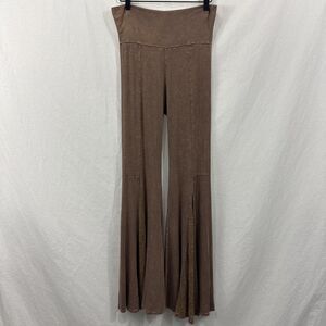 T Party Brown Mermaid Lace Flare Bell Bottom Pants Womens Sz M Boho Western